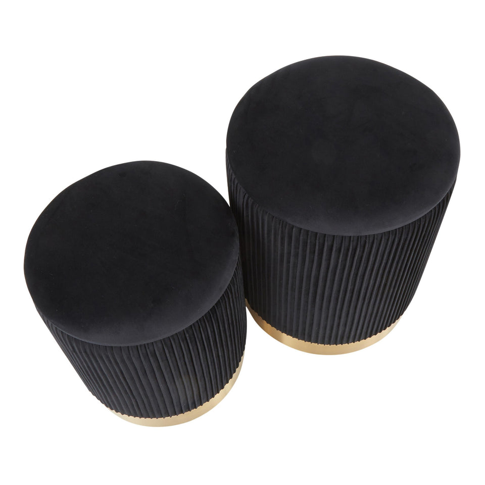 Marla Nesting Pleated Ottoman Set