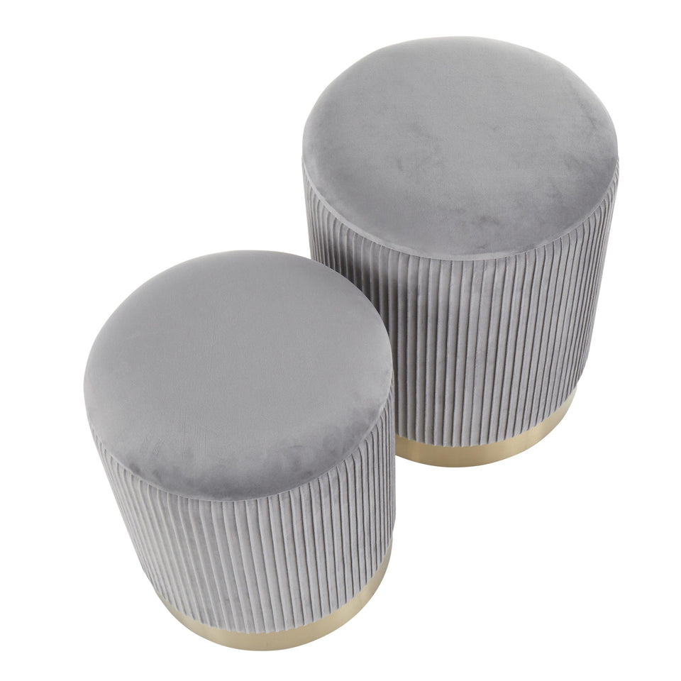 Marla Nesting Pleated Ottoman Set