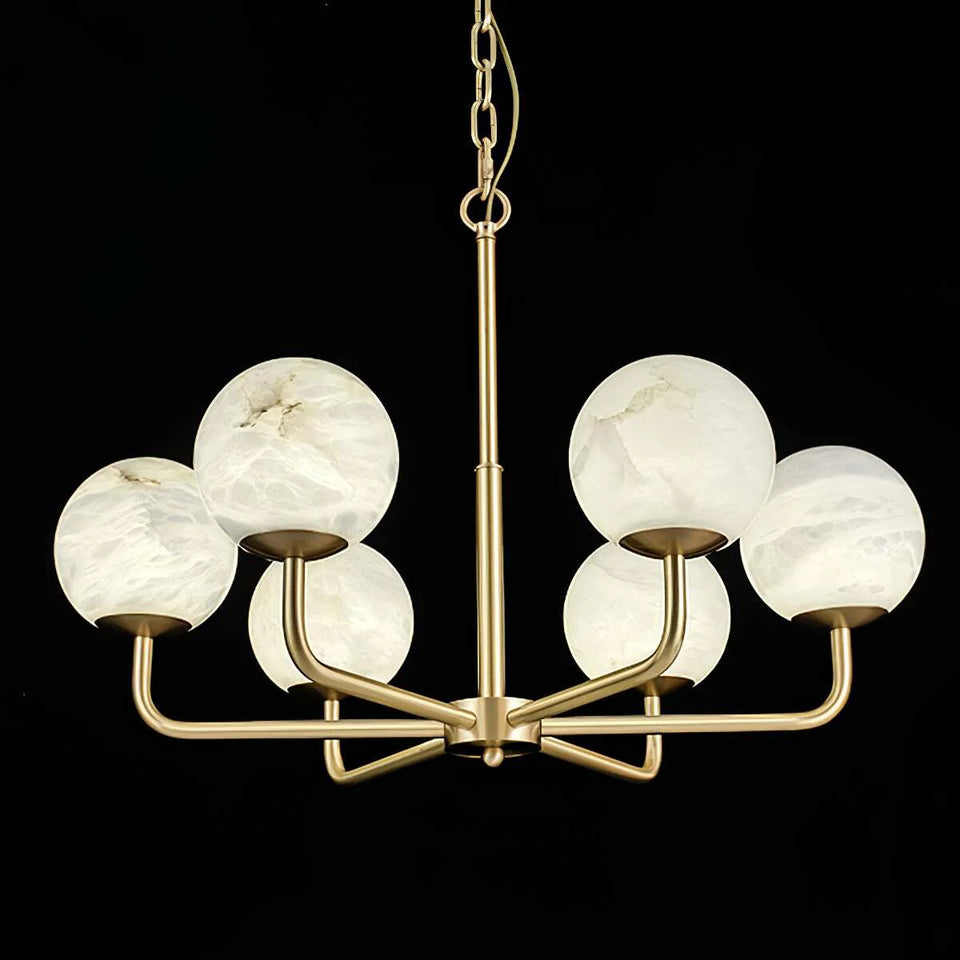 Alabaster Maytoni Erich Brass Chandelier