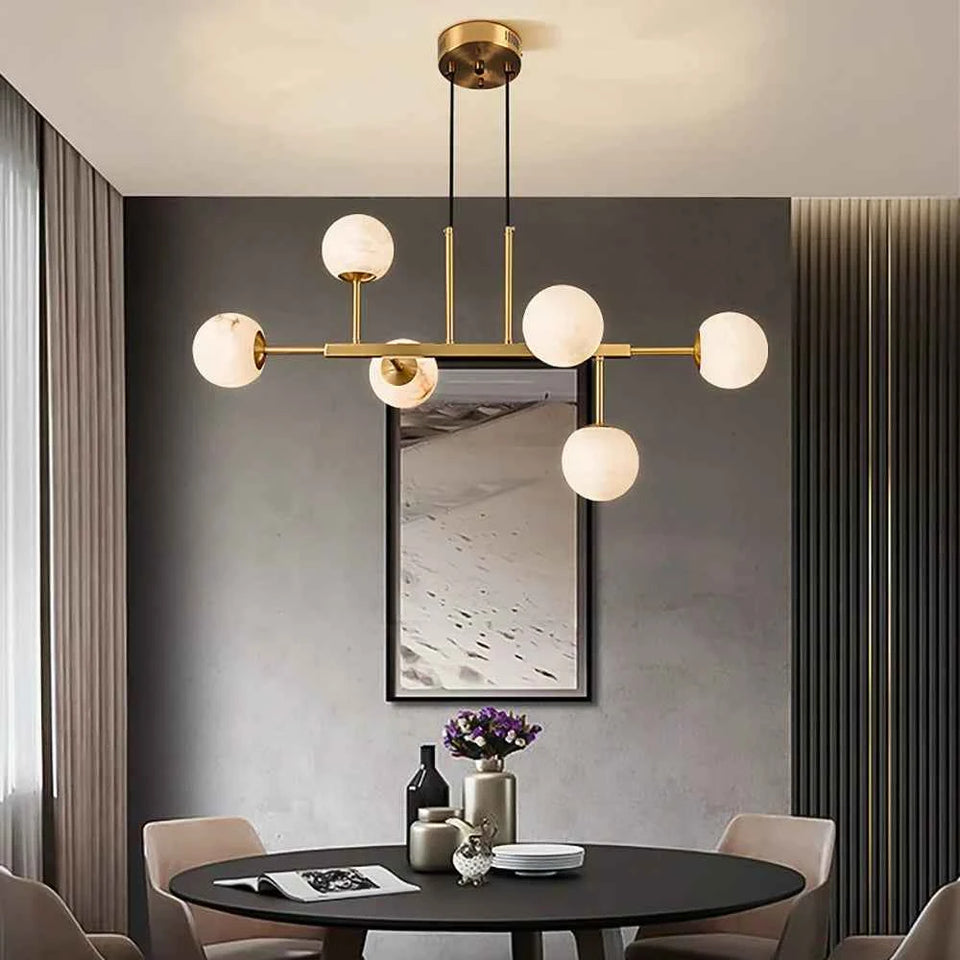 Alabaster Maytoni Uva Brass Chandelier