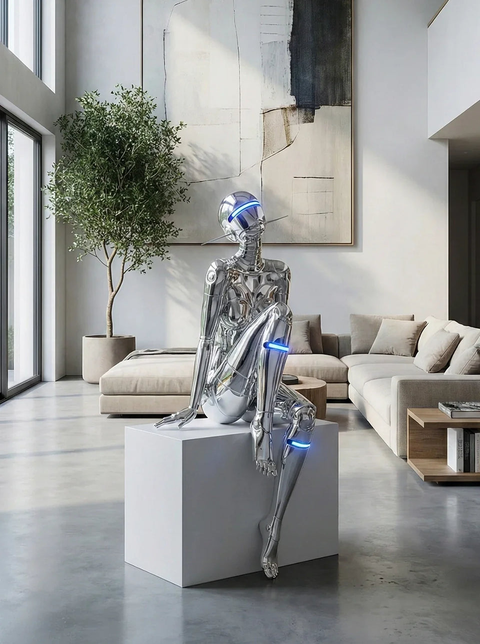 Mechanical Technology Goddess Sculpture Floor Lamp