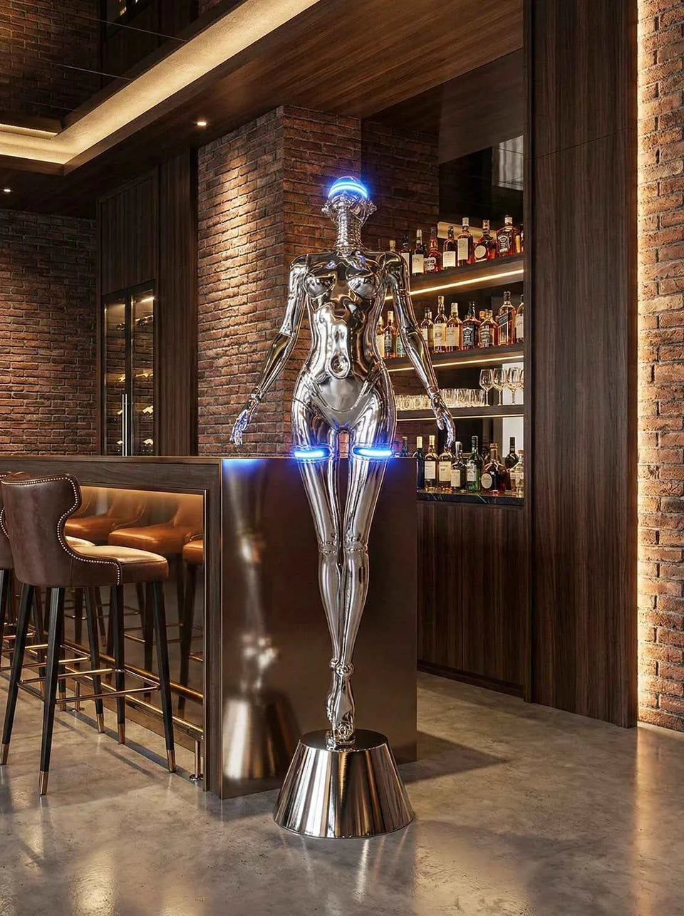 Mechanical Technology Goddess Sculpture Floor Lamp