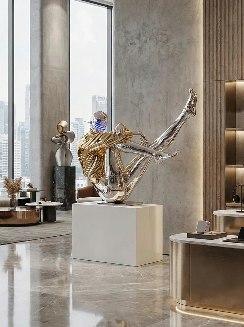 Mechanical Technology Goddess Sculpture Floor Lamp