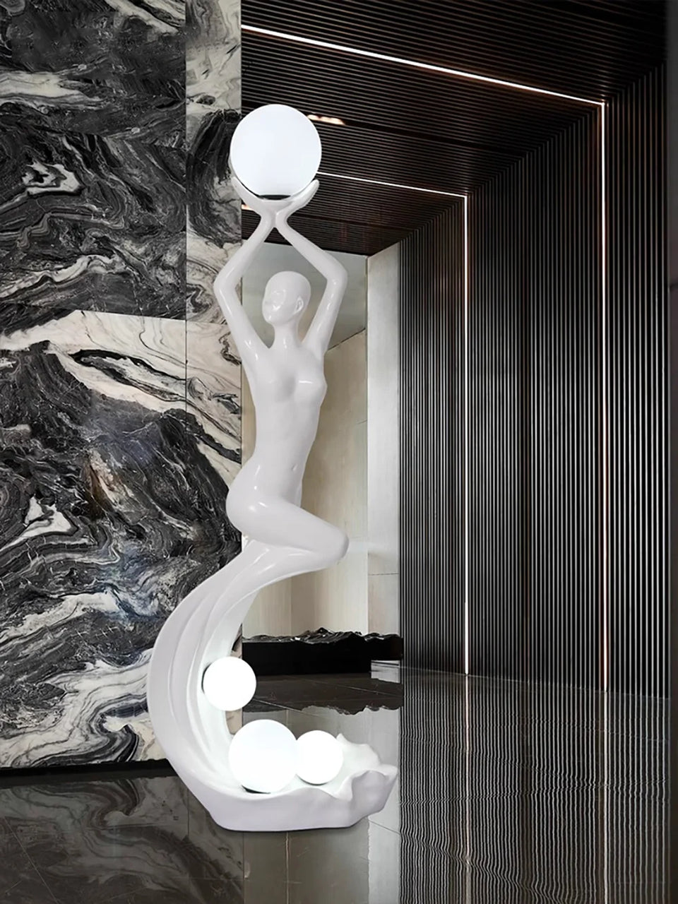 Mermaid Art Sculpture Floor Lamp