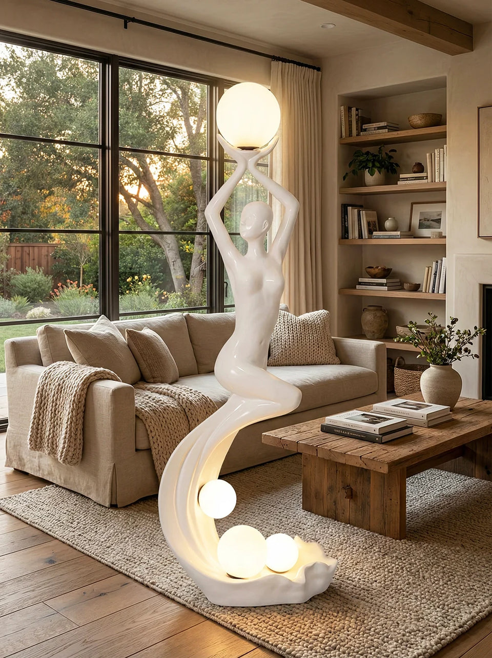 Mermaid Art Sculpture Floor Lamp