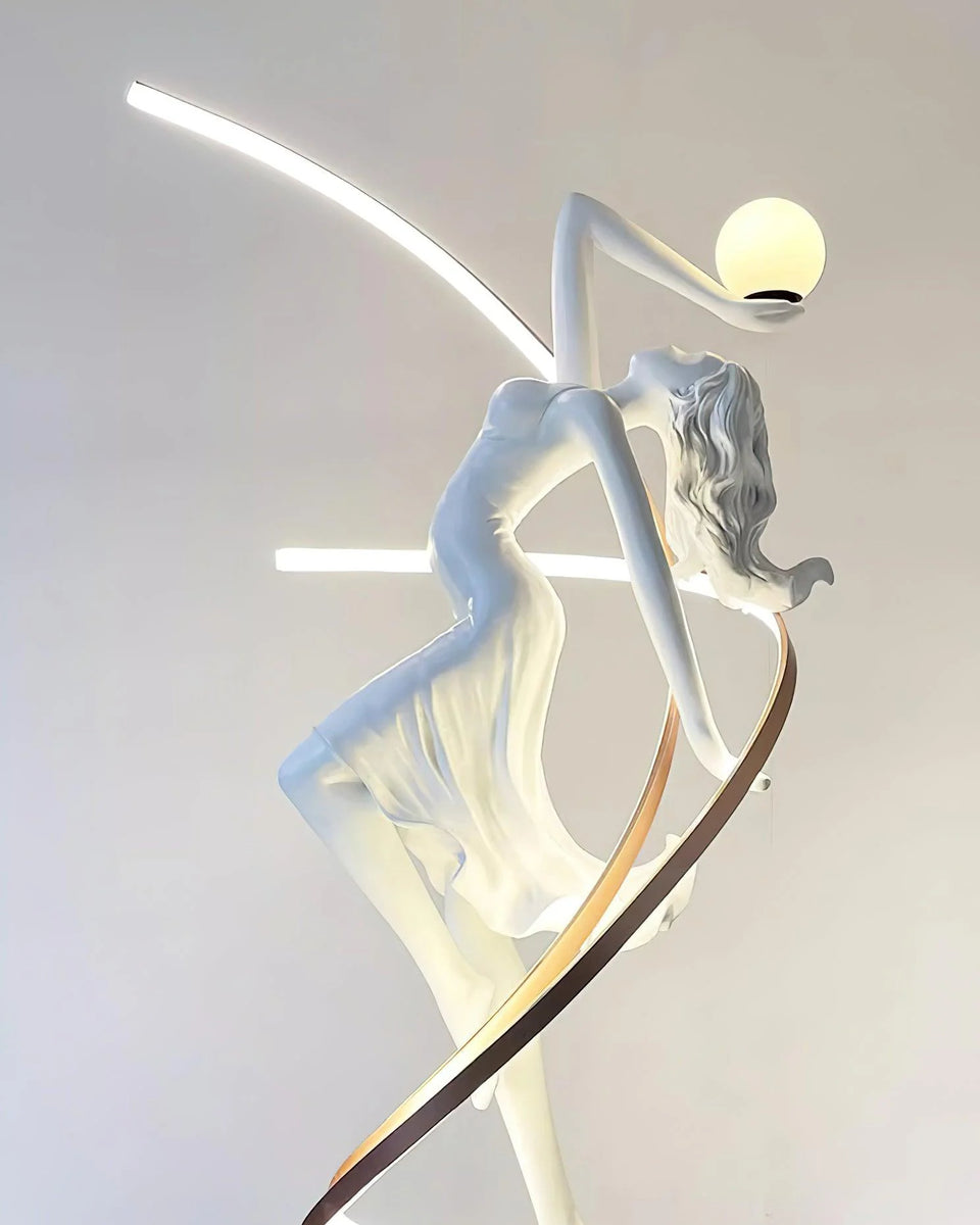 Misha Goddess White Statue Floor Lamp