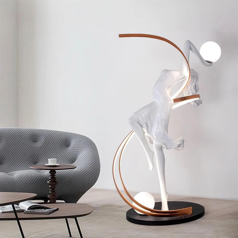 Misha Goddess White Statue Floor Lamp