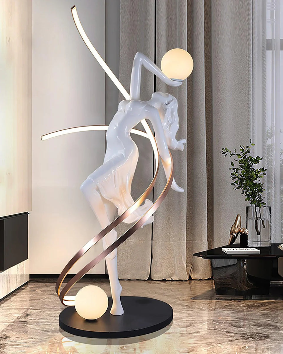 Misha Goddess White Statue Floor Lamp