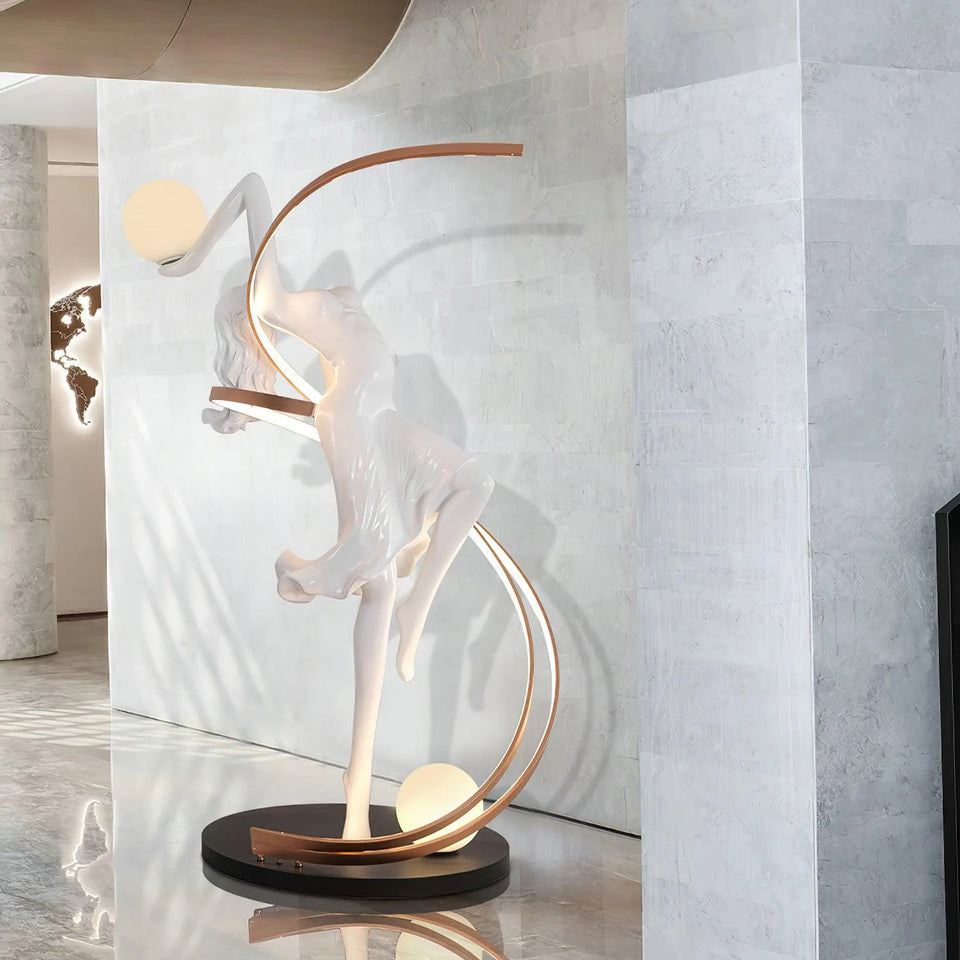 Misha Goddess White Statue Floor Lamp