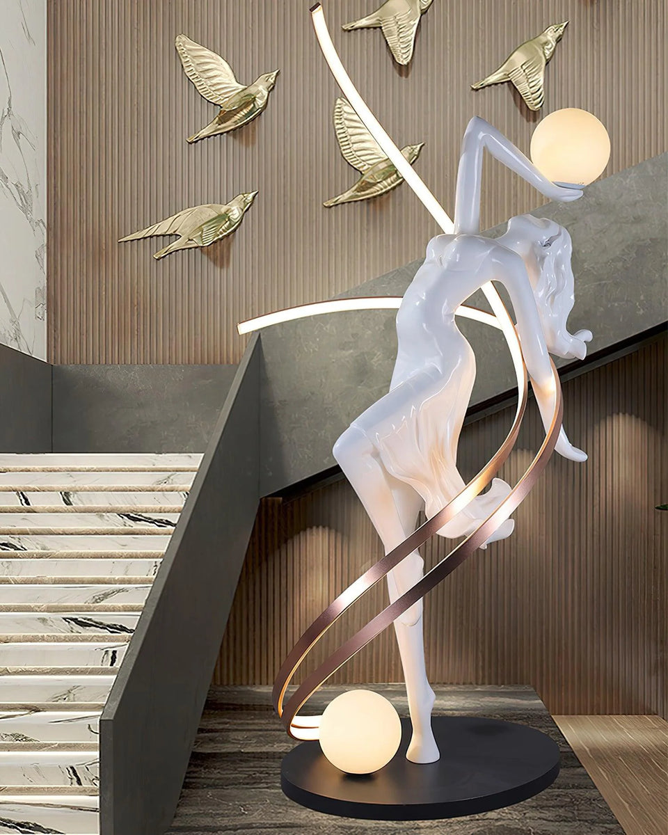 Misha Goddess White Statue Floor Lamp