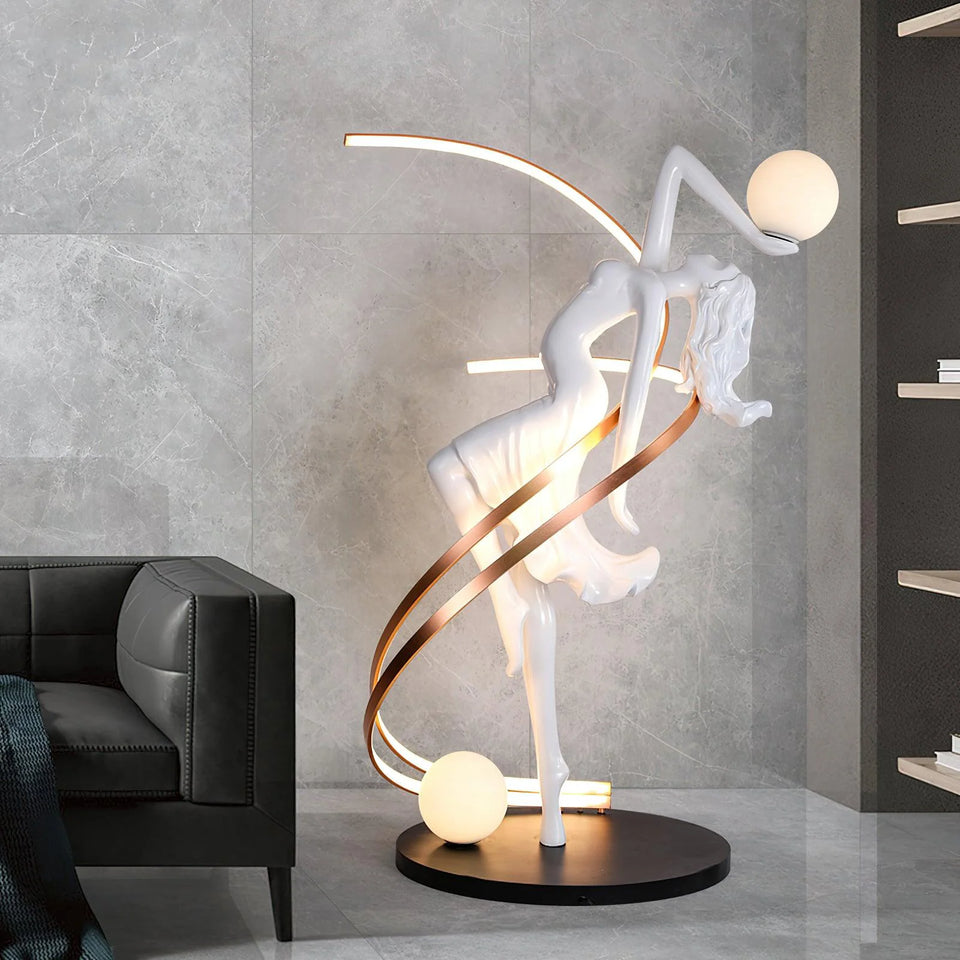 Misha Goddess White Statue Floor Lamp
