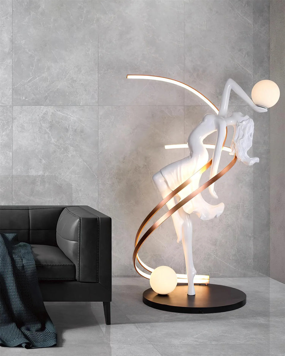 Misha Goddess White Statue Floor Lamp