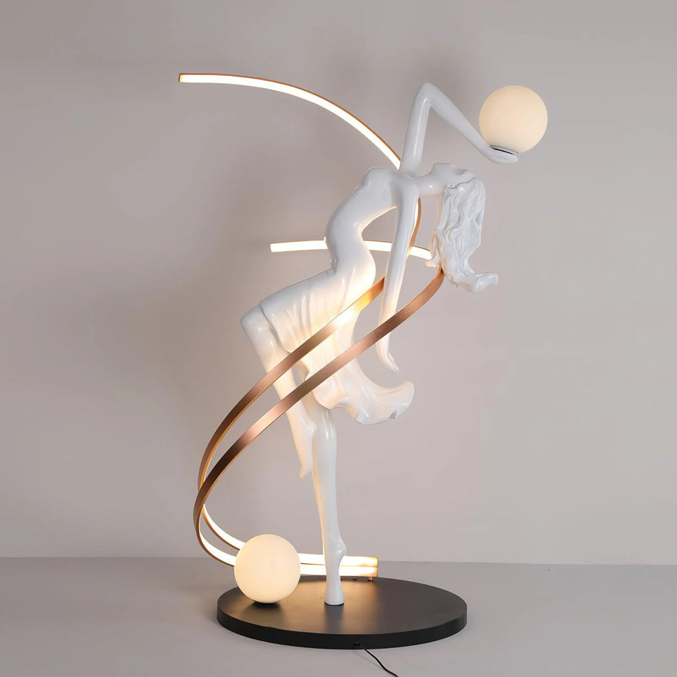 Misha Goddess White Statue Floor Lamp