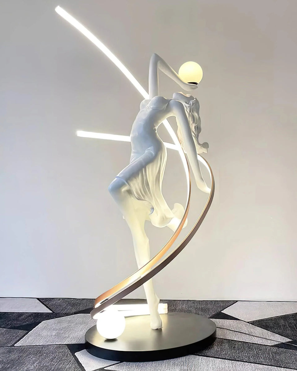 Misha Goddess White Statue Floor Lamp