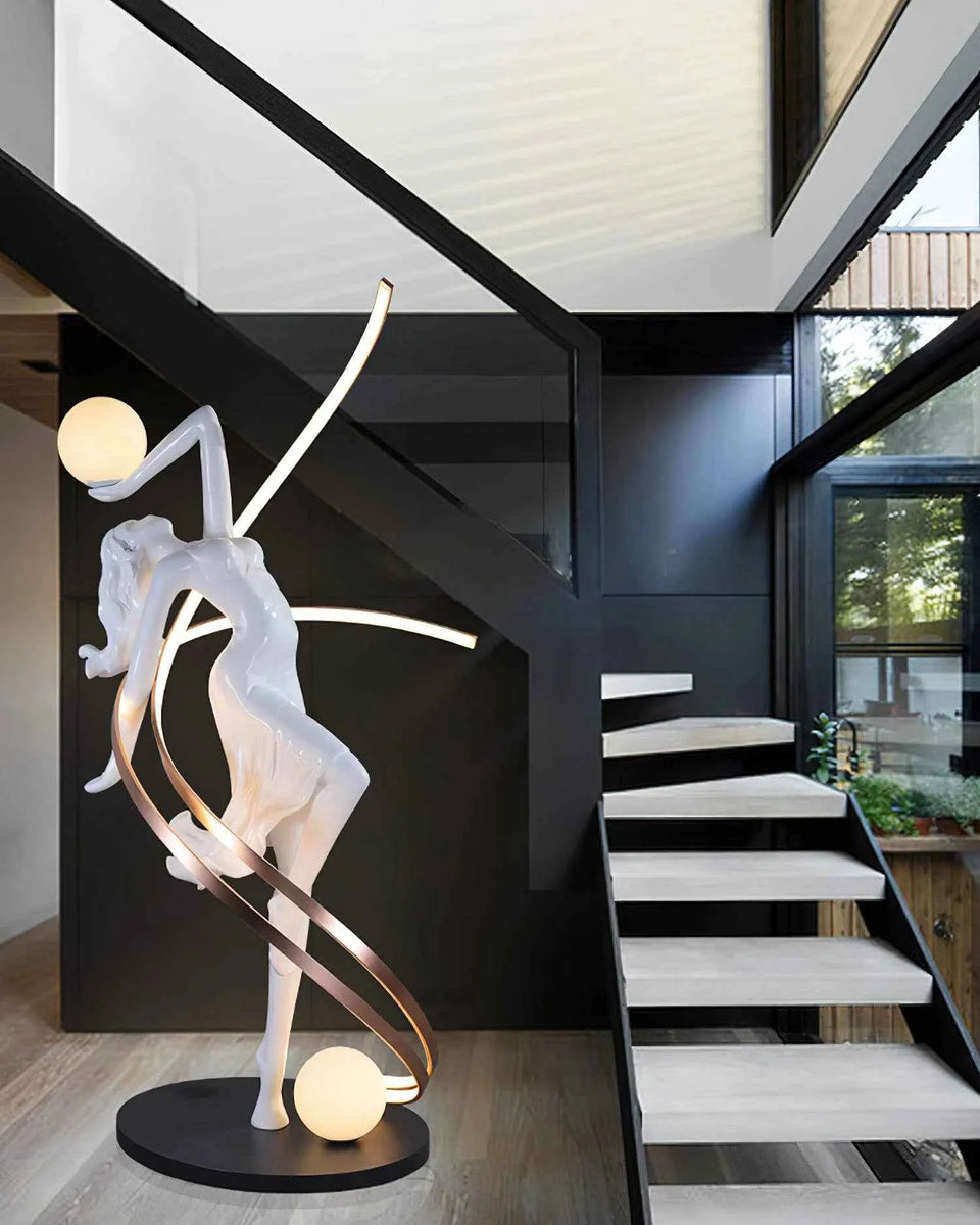 Misha Goddess White Statue Floor Lamp