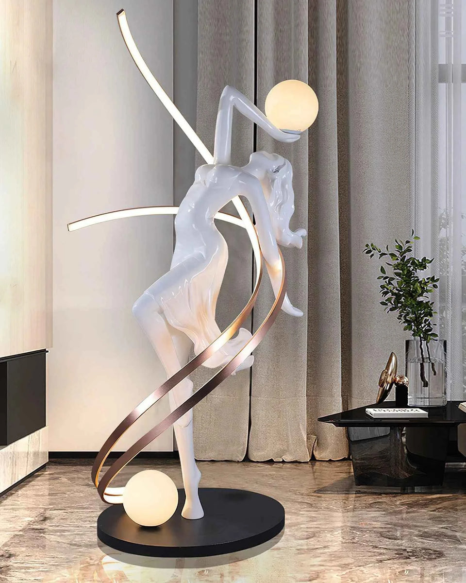 Misha Goddess White Statue Floor Lamp