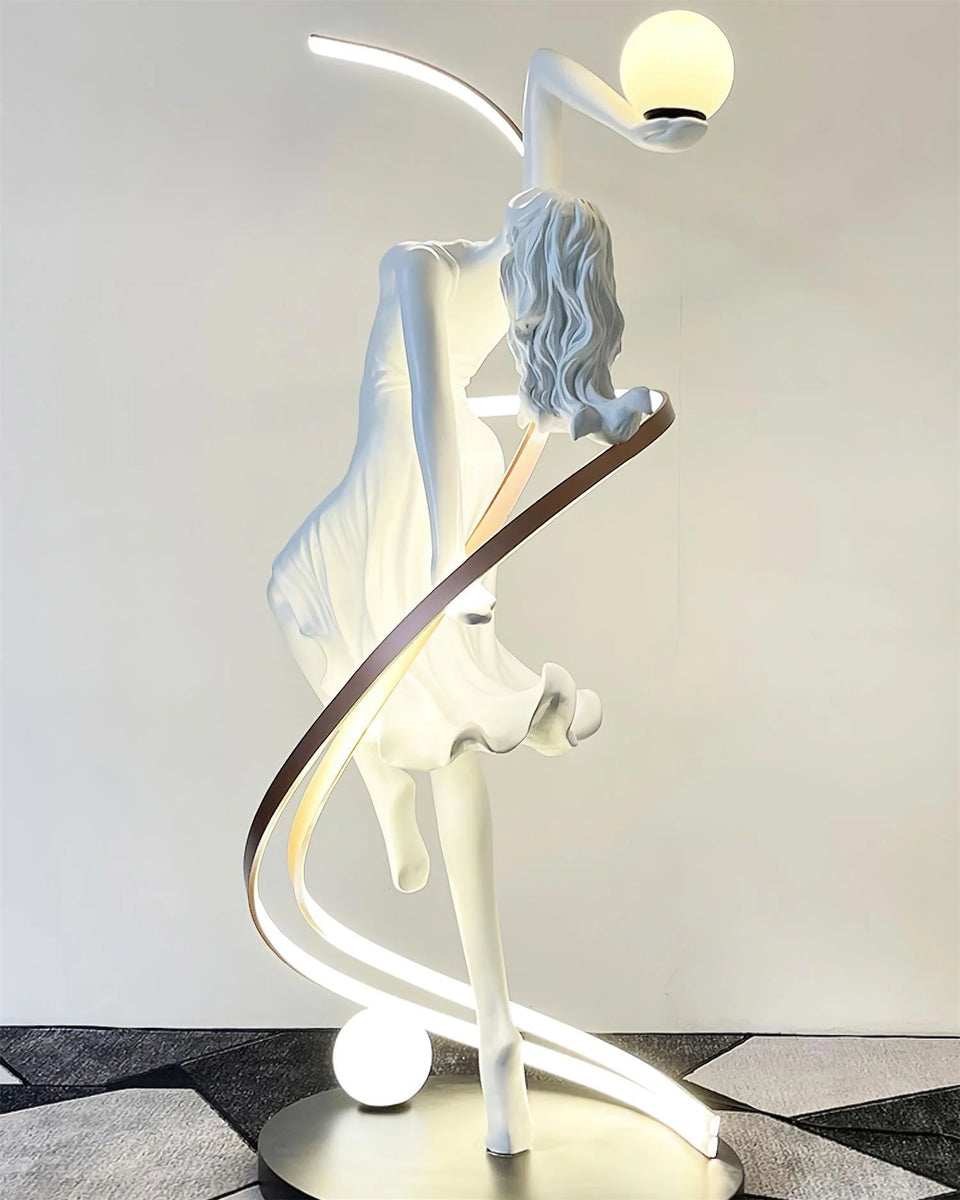 Misha Goddess White Statue Floor Lamp