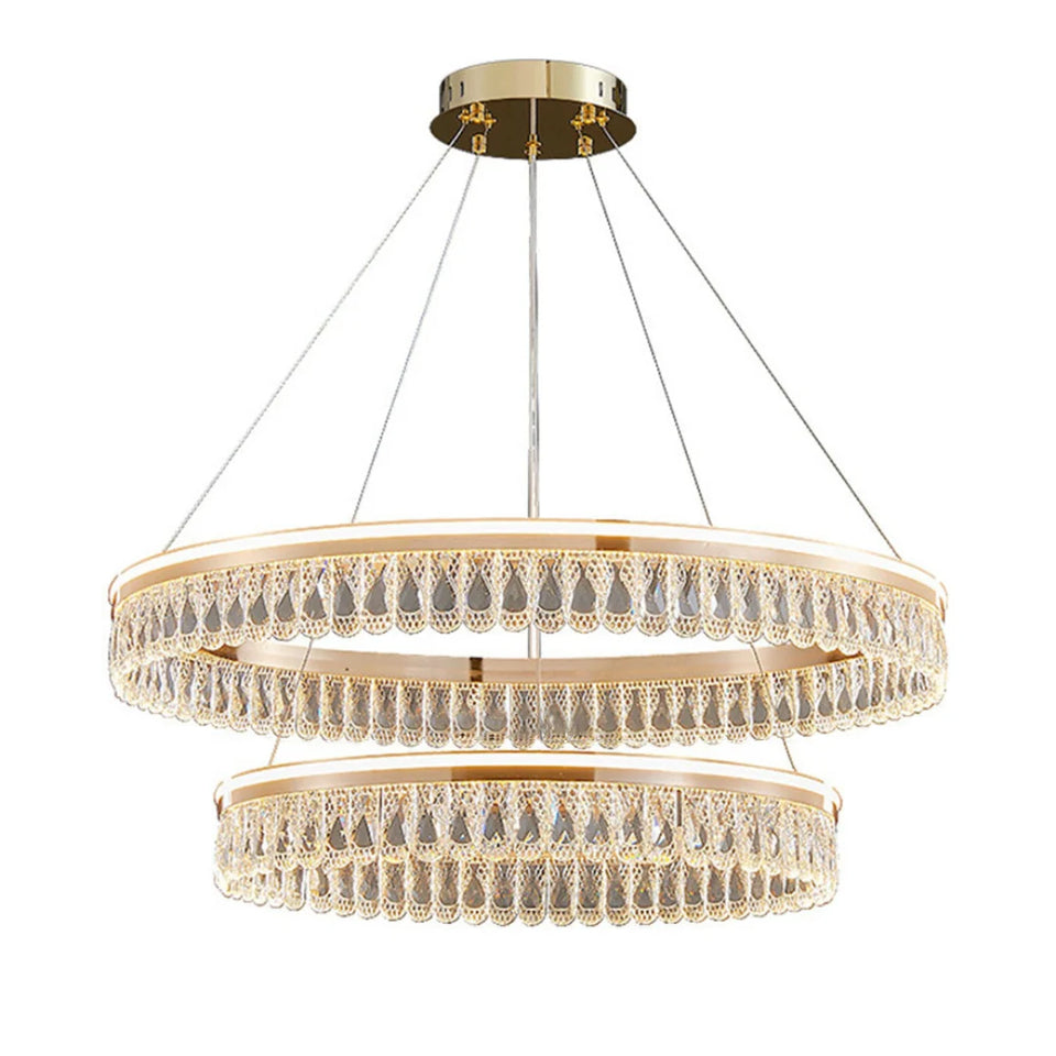 Modern Large Crystal Ring Chandelier