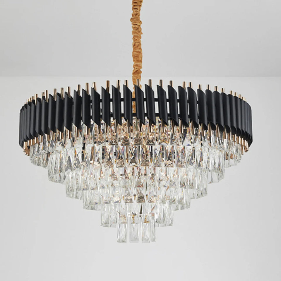 Round Raindrop Crystal Chandelier