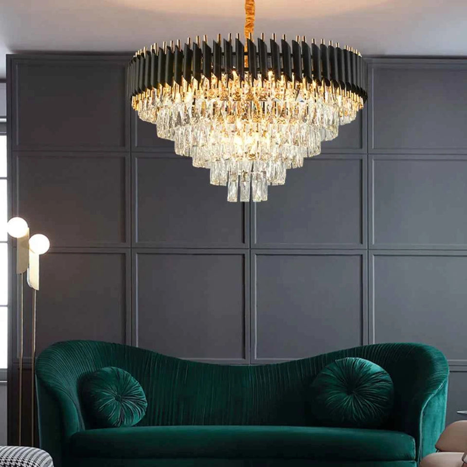 Round Raindrop Crystal Chandelier