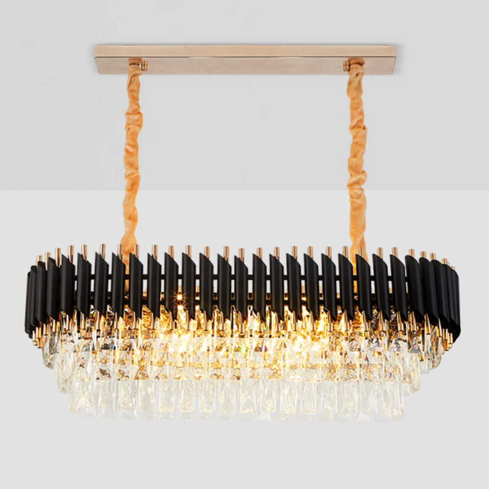 Round Raindrop Crystal Chandelier
