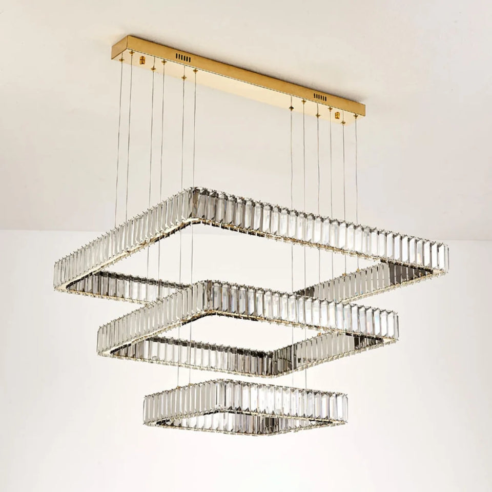 Modern Square Crystal Chandelier