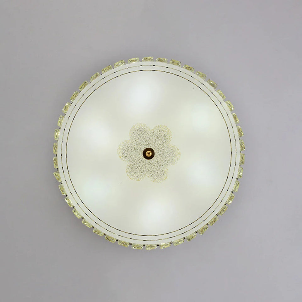Modern Leather Crystal Ceiling Lamp