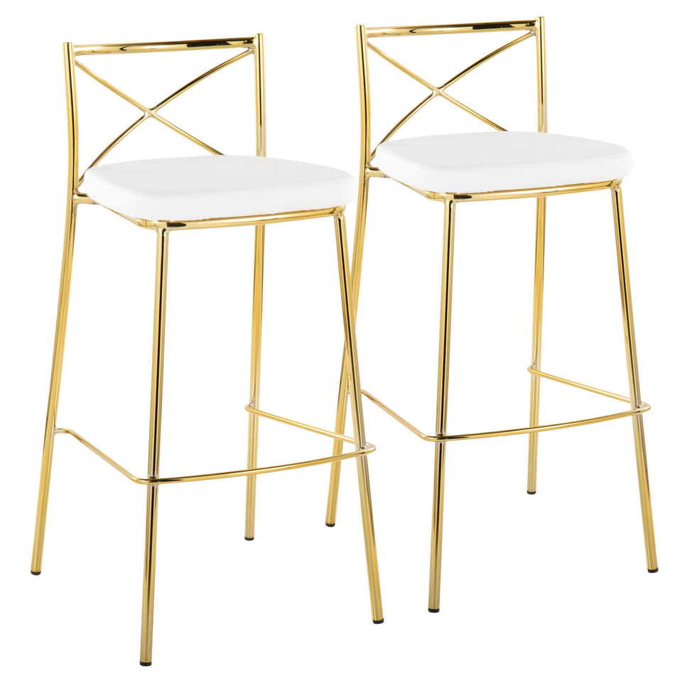 Modern Charlotte 30" Fixed-Height Barstool - Set of 2