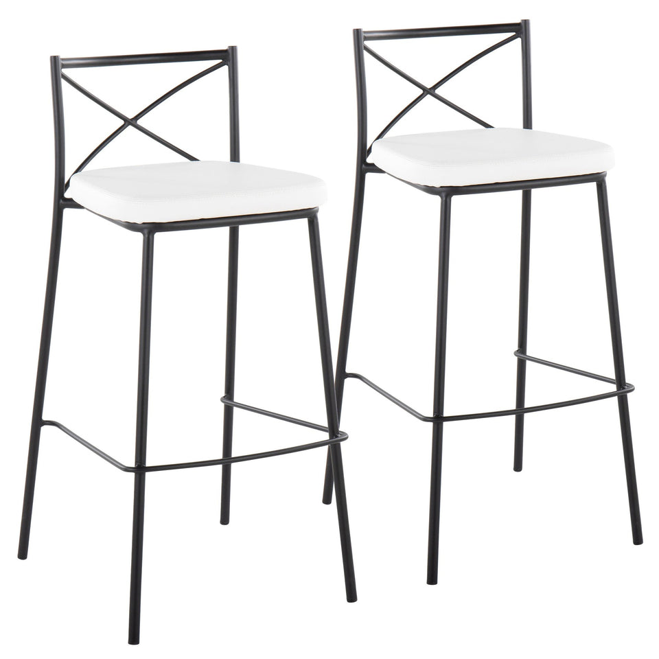 Modern Charlotte 30" Fixed-Height Barstool - Set of 2