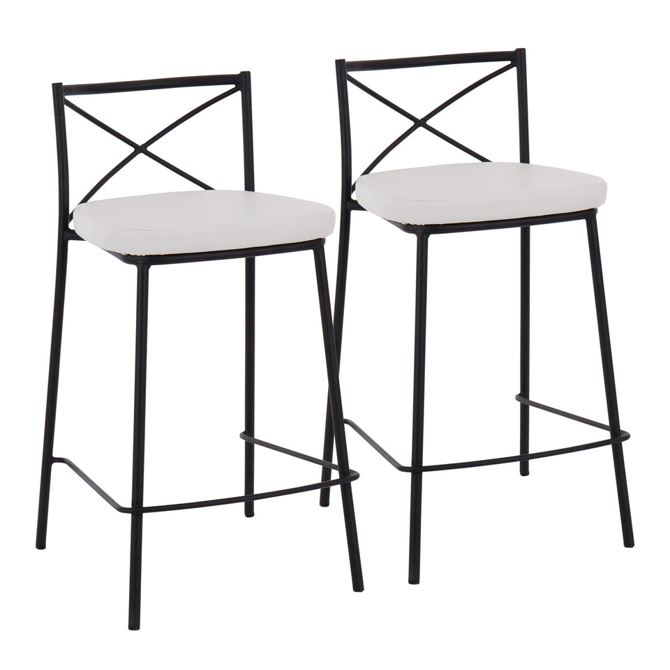 Modern Charlotte 25" Fixed-Height Counter Stool - Set of 2
