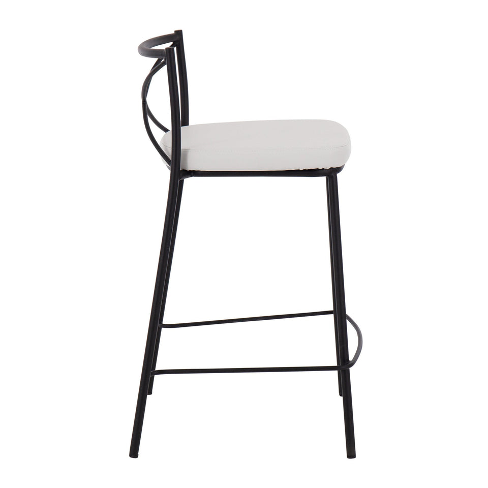 Modern Charlotte 25" Fixed-Height Counter Stool - Set of 2