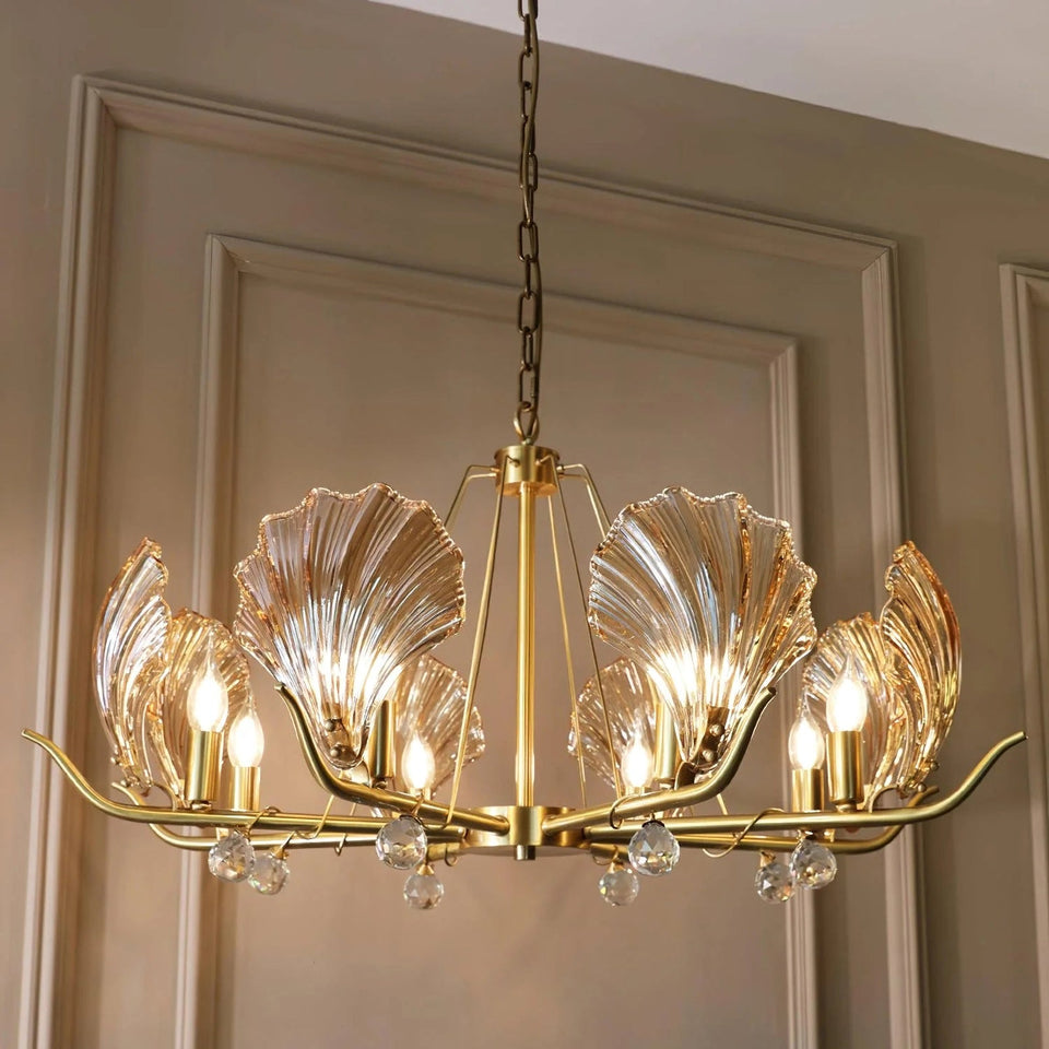 Modern Shell Glass Chandelier