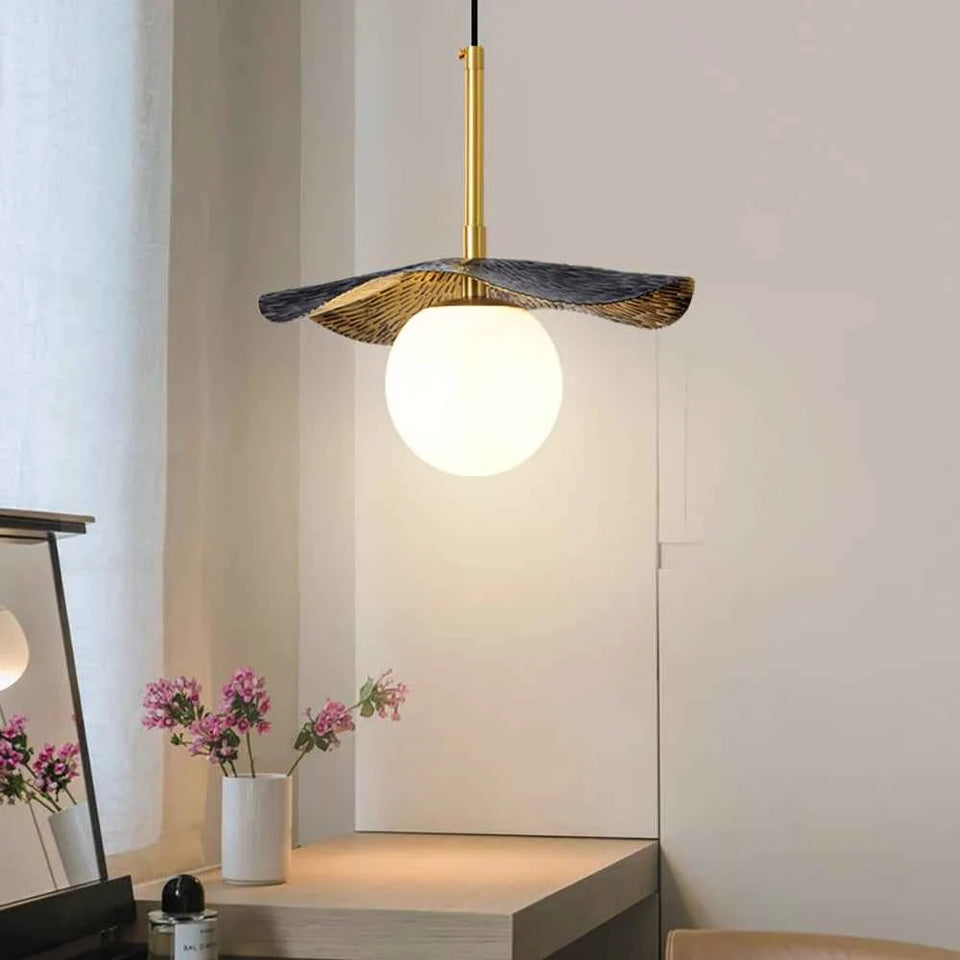 Alabaster Montera Brass Pendant Light