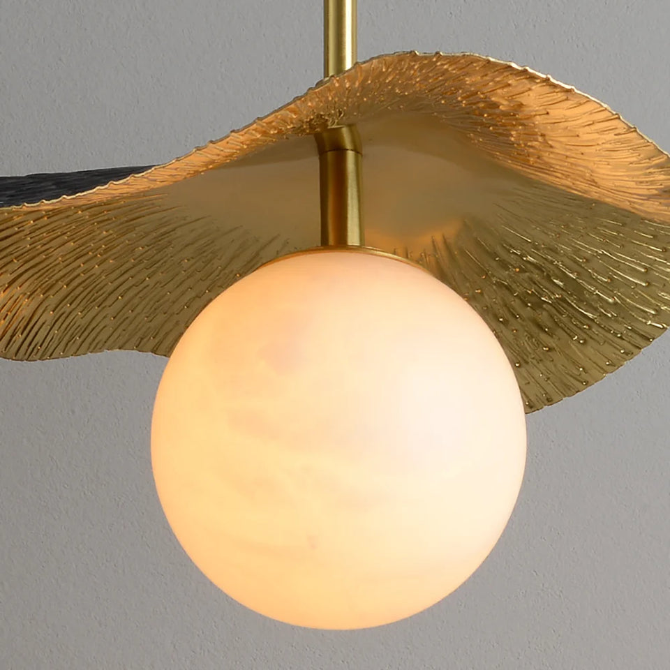Alabaster Montera Brass Pendant Light