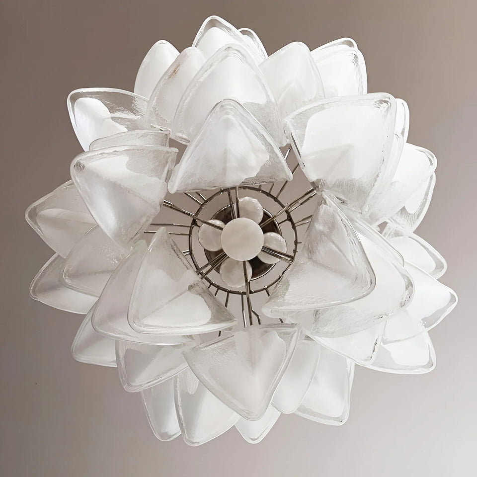 Transparent+White glass chandelier - additional view 12
