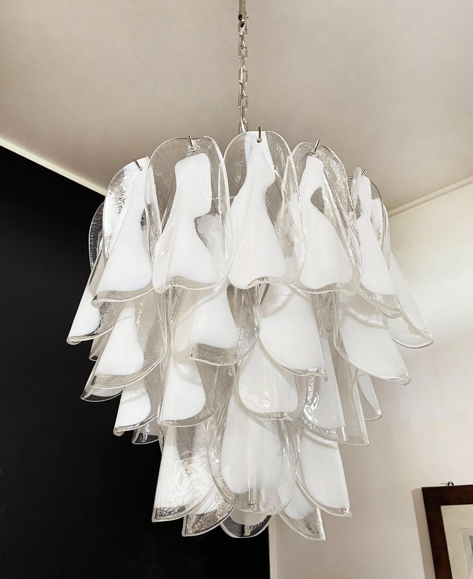 Transparent+White glass chandelier - additional view 8