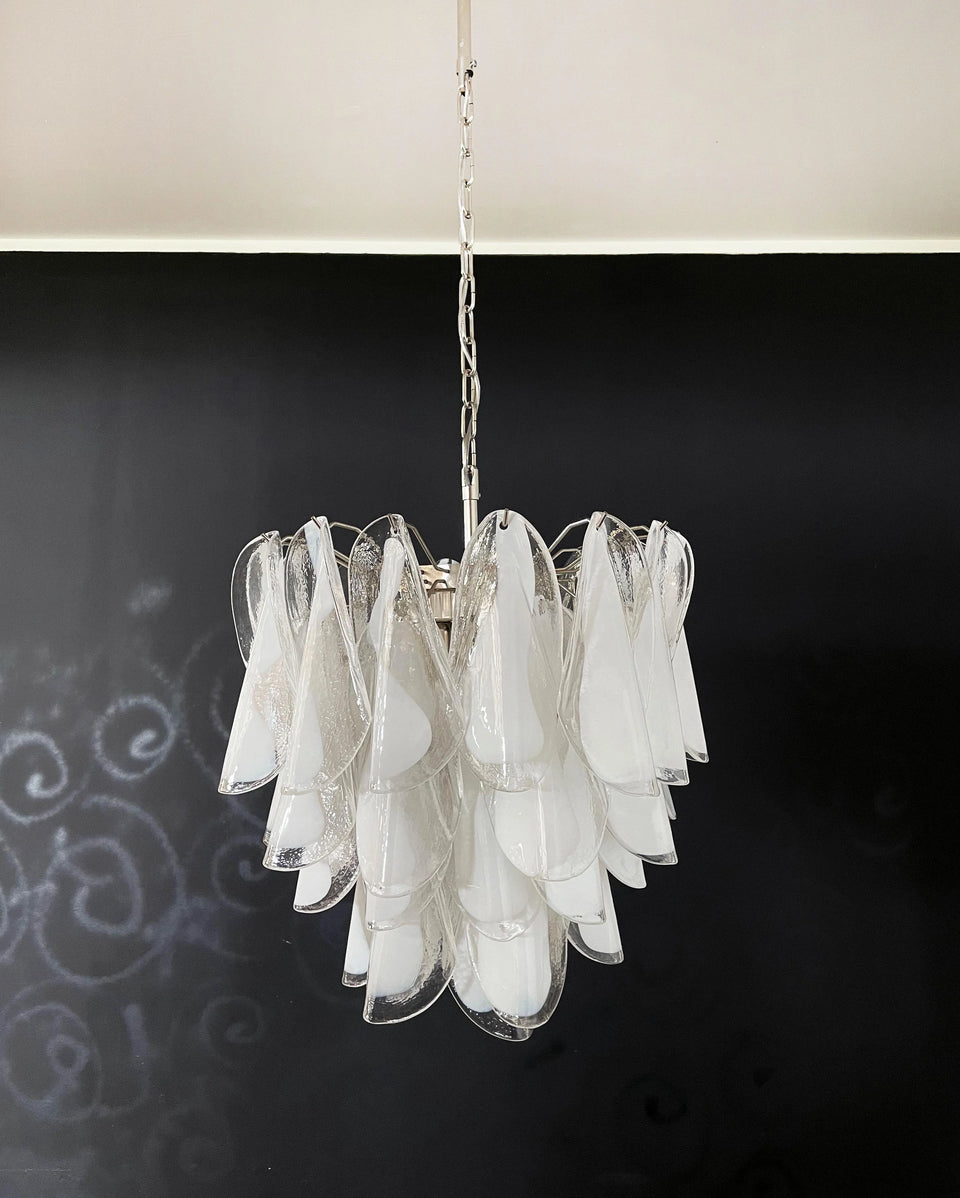 Transparent+White glass chandelier - additional view 9