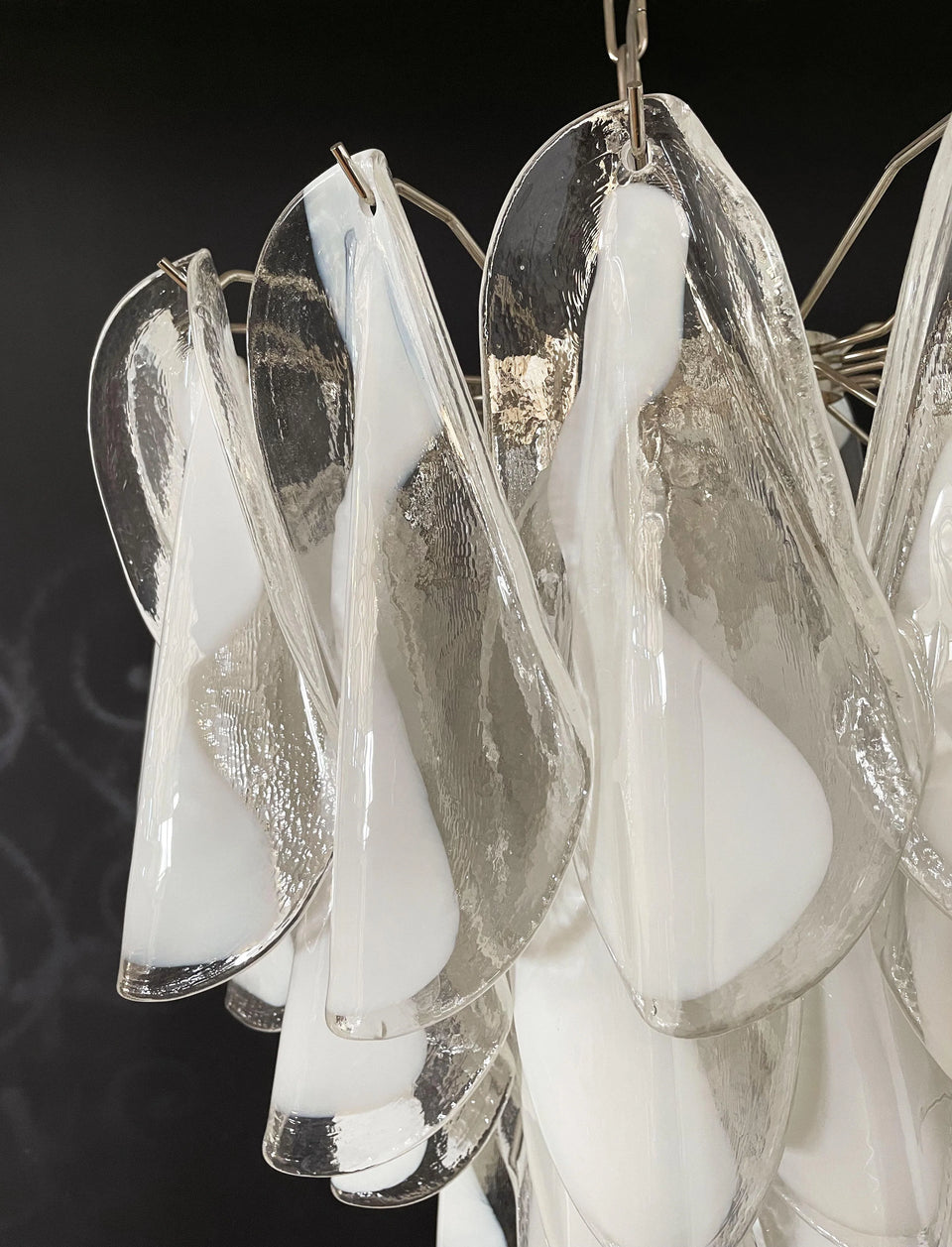 Transparent+White glass chandelier - additional view 13