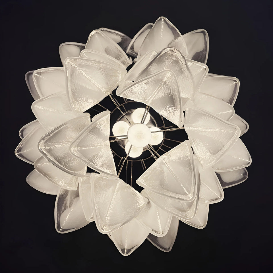 Transparent+White glass chandelier - additional view 11