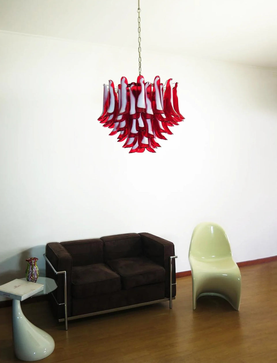 glass chandelier - top view