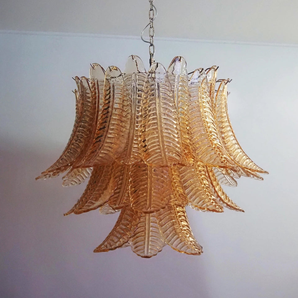 Murano Amber Ferns Glass Chandelier