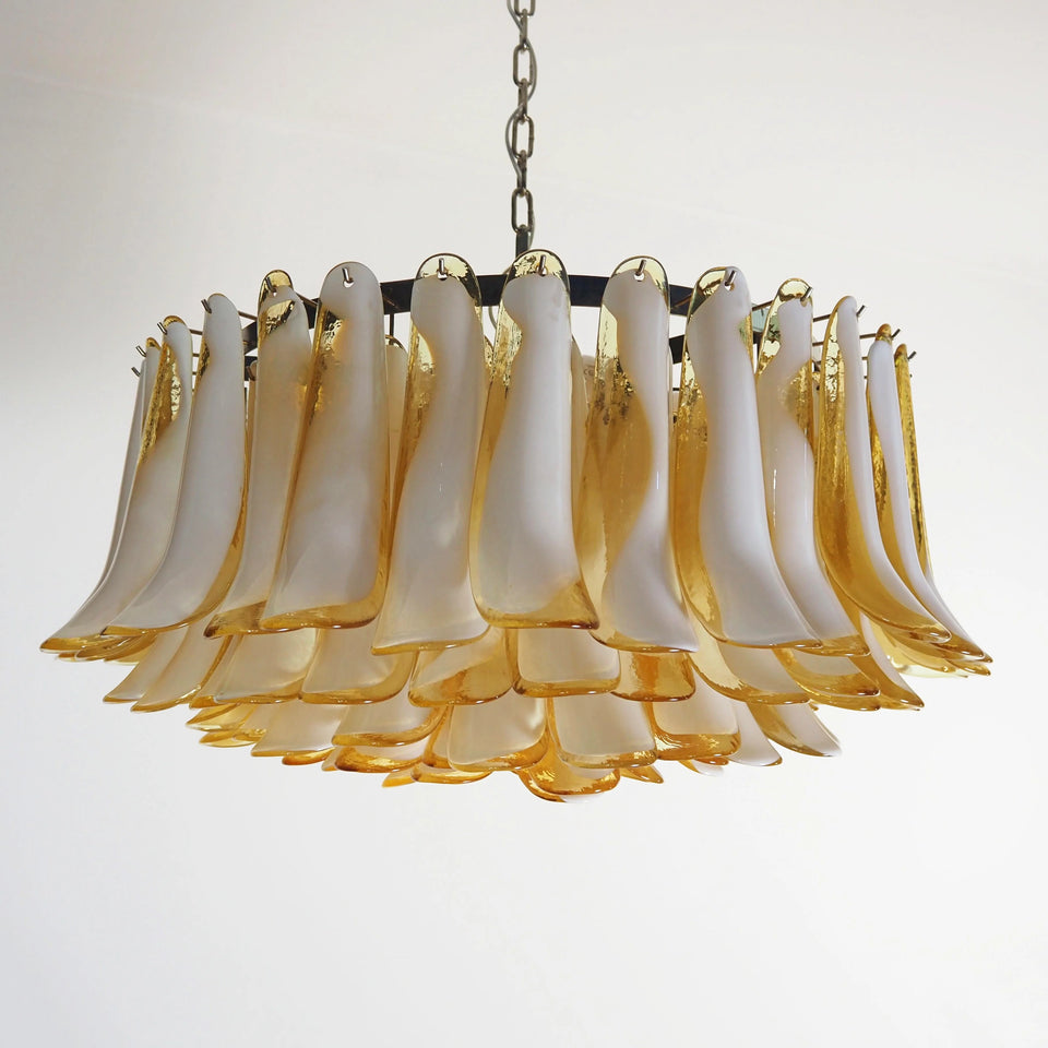 Murano Caramel Glass Petal Chandelier
