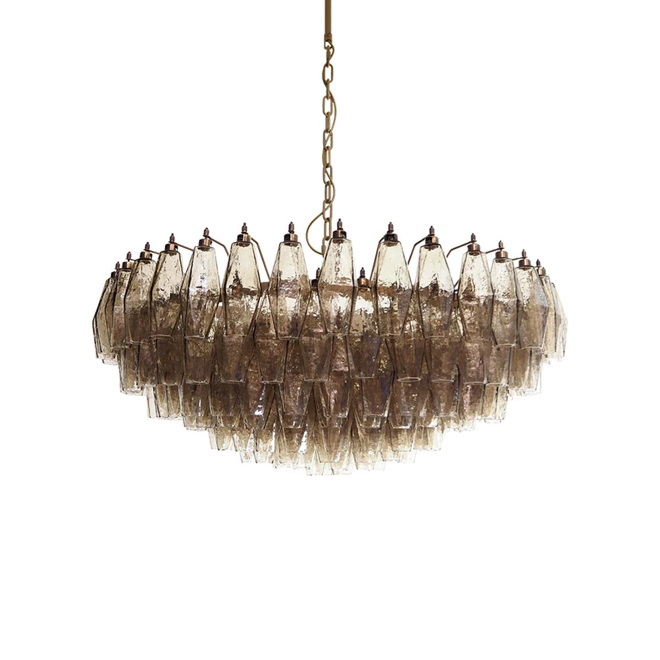 Murano Faceted Smoked Glass Chandelier