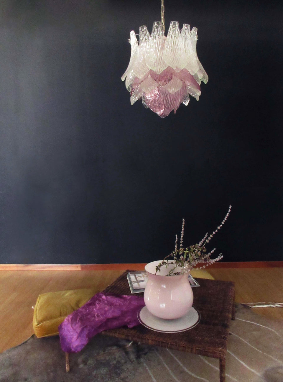 glass chandelier - top view