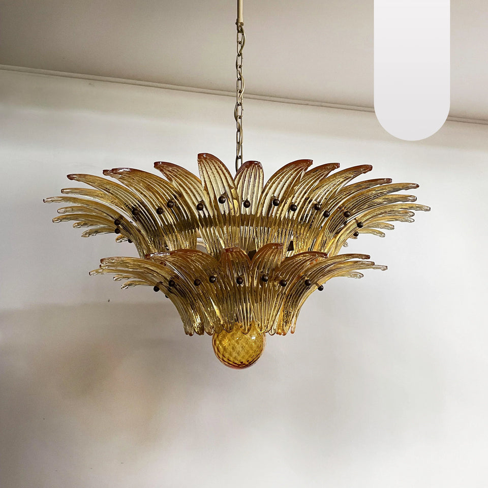 Murano Palmette Amber Chandelier
