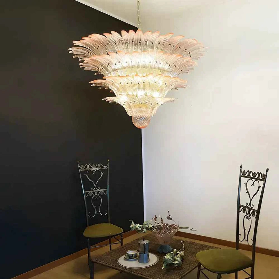 Murano Palmette Pink Chandelier