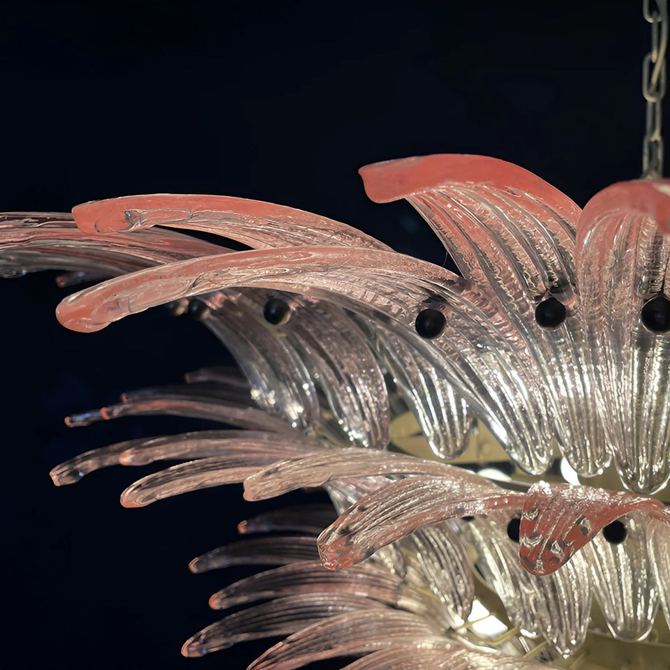 Murano Palmette Pink Chandelier