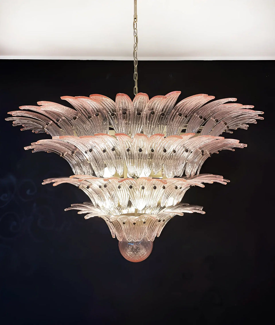 Murano Palmette Pink Chandelier