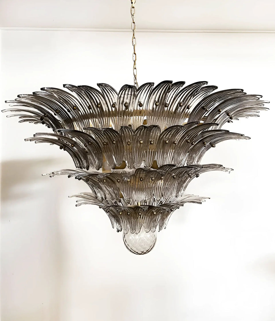 Palmette Murano Smoked Glass Chandelier