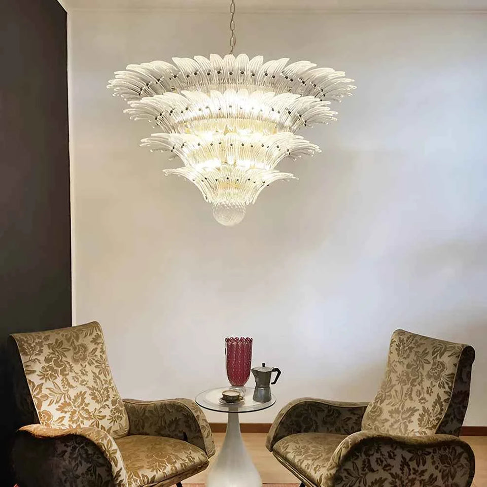 Murano Palmette Transparent Chandelier